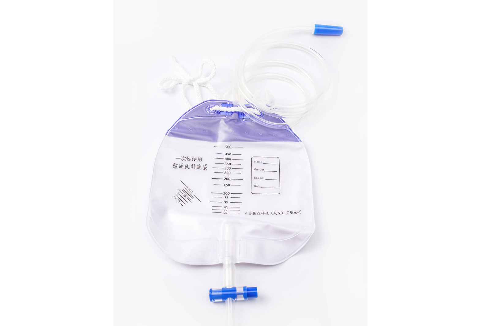 Anti reflux drainage bag
