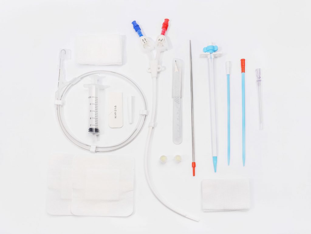 Long term hemodialysis catheter kit